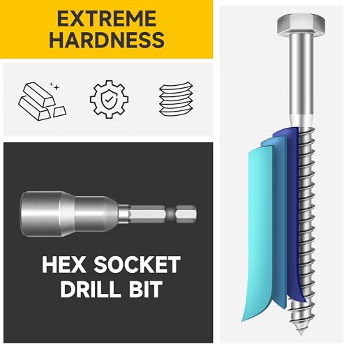 Mywish (15Sets) 3/8" x 1" Hex Head Lag Bolts, Heavy Duty Lag Screws with Washers, 304 Stainless Steel Bolts 18-8, Lag Screws Wood Screws, Fully Thread Bright Finish, 3/8 Bolt - size: 3/8 x 1" (15 set)