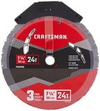 CRAFTSMAN CMAS3725243 3 Pack 7-1/4-In 24-Tooth Carbide Circular Saw Blade