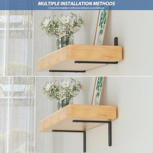 4Pcs Shelf Brackets, Black 6inch Floating Shelf Bracket, Wall Mounted Support,Heavy Duty Floating Shelf Bracket - size: 6inch, style: 4PCS