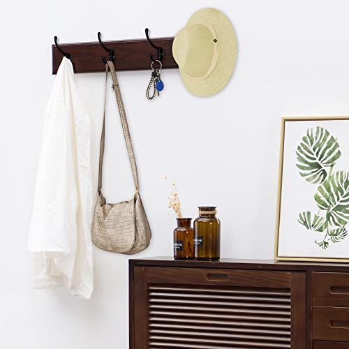 IBosins 10 Pack Black Double Coat Hooks No Rust Hooks for Coat, Scarf, Bag - color: Black