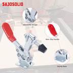 Adjustable Toggle Clamps, 500 Lbs Holding Capacity for Fixtures - style: 225D,4PK