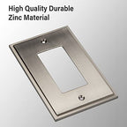 Henne Bery Soft Modern Decorative Wall Plate Switch Plate Outlet Cover (Single Decorator 3PK, Satin Nickel) - style: Single Decorator 3PK