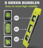 Level & Tool Magnetic Aluminum Reinforced Torpedo Level, 9 inches, Green, 1PCS