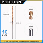 PATIKIL 1.3mm Drill Bit Carbide for Stainless Steel Hard Metal 130° 10 Pack - size: 1.3mm