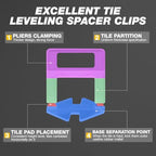 Tile Leveling System with Tile Plier - 600-Piece Tile Spacers Clips