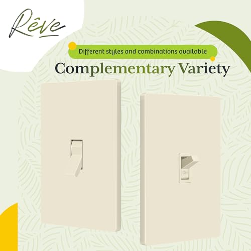 TG Mid-Size Screwless Toggle Light Switch Cover Plate, 1 Pack, Light Almond - color: Light Almond, size: 1 Gang