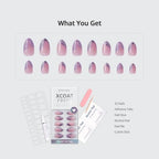 BTArtbox Press on Nails, French Tips, Short Almond Nails, 32Pcs Full Kit - color: A2-Mermaid Tail