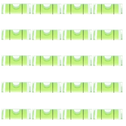 JYK Mini Cylindrical Level 20pcs, 9.5x40mm Small Horizontal Bubble Levels - Bubble Spirit Level Measuring Tools for Construction, DIY, and Layout