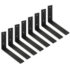 Shelf Bracket 8 Pack 5" Lx4 H 5mm Thick Heavy Duty Black L Brackets - color: Black-8pack, size: 5"Lx4"Wx1.5"W