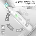 Electric Nail File Drill 2000 mAh Cordless Rechargeable Nail Filer LED Lamp - color: Silver