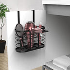 YIGII Hair Tool Organizer, Cabinet Door Storage Basket, Bathroom, Black - color: Black