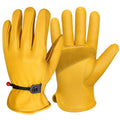 Cowhide Work Gloves Men & Women, Reinforced Palm, Puncture Resistanta - size: Large