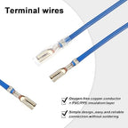 MECCANIXITY 30Pcs 2.8mm Female Spade Crimp Terminal with 20cm Wires - color: Blue, size: 2.8mm, 20cm L
