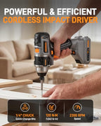 Teslong 20V MAX 3-in-1 Cordless Tool Kit, Impact Wrench, Drill & Driver