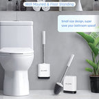 Sellemer Silicone Toilet Brush, Ventilation Slots Base Holder 1 Pack, White - color: White-1pcs