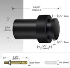 Door Stoppers 2.5 Inch Floor Door Stop Cylindrical Black Doorstop Rubber Bumper Wall Protector, Stainless Steel Heavy Duty Door Stopper for Bottom of Doors, 4 Pack