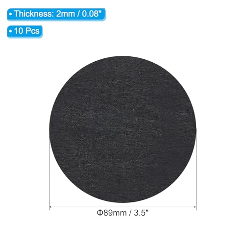 PATIKIL 3.5 Inch Diameter Lamp Base Felt, 10Pack 2mm Thickness Round Soft Adhesive Non-Slip Anti-Scratch Backed Felt for Lamp Furniture DIY Craft, Black - color: Black, size: 3.5 Inch