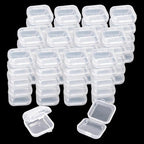 60PCS Mini Clear Plastic Jewelry Box, Earring Storage Box - color: 60Pcs
