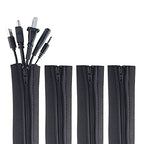 Zipper Cable Sleeve by Wrap-It Storage - 24" x 4" (4-Pack) Black - size: 24in (4-Pack)