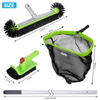 Sepetrel Pool Cleaning Kit with 10.5 FT Pole,Pool Maintenance Set - size: Aluminum Frame Rake With Pole