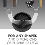 2.5X2.5 Round Rubber Caster Cups, Non Slip Furniture Pads - 4 Pack - color: Black, size: 2.5” 4pcs