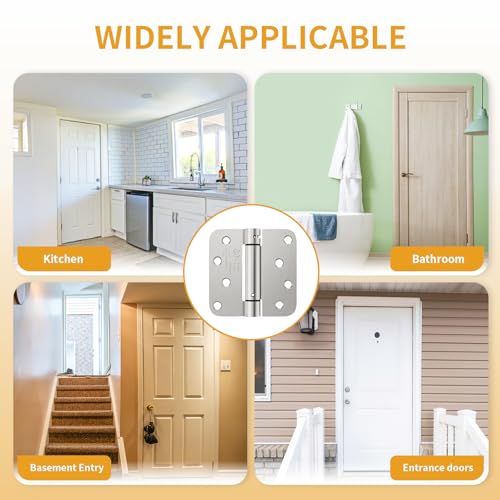 Luxbaro 2 Pack Self Closing Door Hinges, 4 Inch, Adjustable Tension - color: Brushed Nickel-5/8'', size: 4" 2 Pack