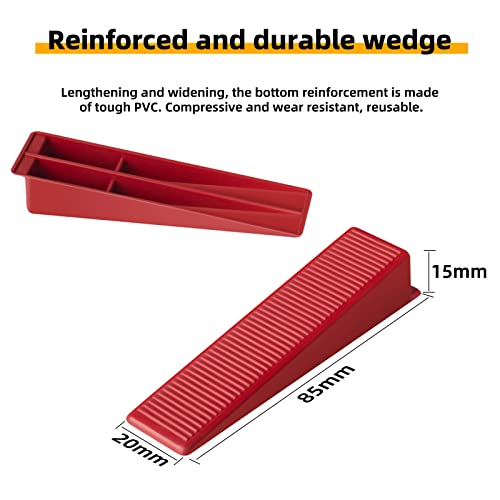 Tile Leveling System 400-Piece Tile Leveling Spacer Clips and 100-Piece Reusable Wedges Tile Leveler Tool Set for Ceramic Tile and Stone Installation (1/16 Inch) - size: 1/16 inch