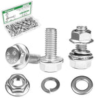 15 Sets M8-1.25 x 20mm Flanged Hex Head Bolts and Nuts Kits - size: M8-1.25 x 20mm