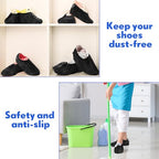 Vabean 1000 Pcs Disposable Shoe Cover Non Slip Dust Proof Boot Cover, Black - color: Black