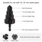 PVC Pipe Threader Kit, Threading Tool, PVC Plumbing Tools,Pipe Tapping Tool - size: 1/2+3/4+Step Drill Bit