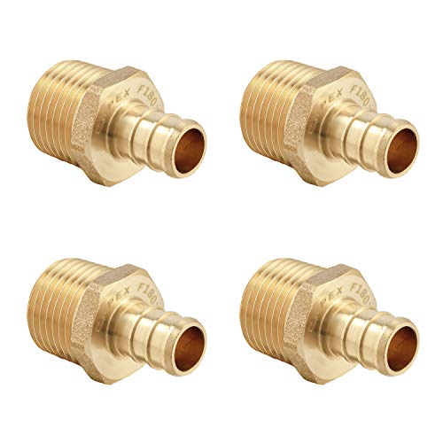 4-PACK EFIELD Pex Crimp Fitting,1/2"Male Adapter(PEX1807017-4) - size: P4, style: 1/2 x 1/2