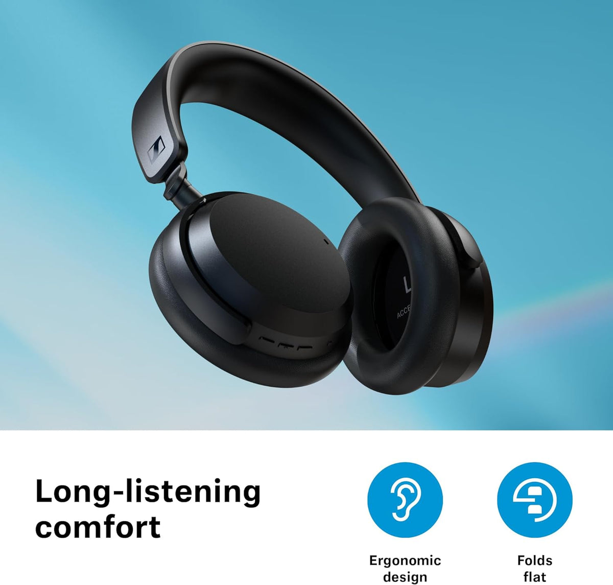 Sennheiser Accentum Noise-Cancelling Wireless Over-Ear Headphones - Black