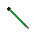 Green tubular metal ION Steel Auger Extensions with a black plastic cap on one end and a silver metal connector on the other for fishing tackle use.