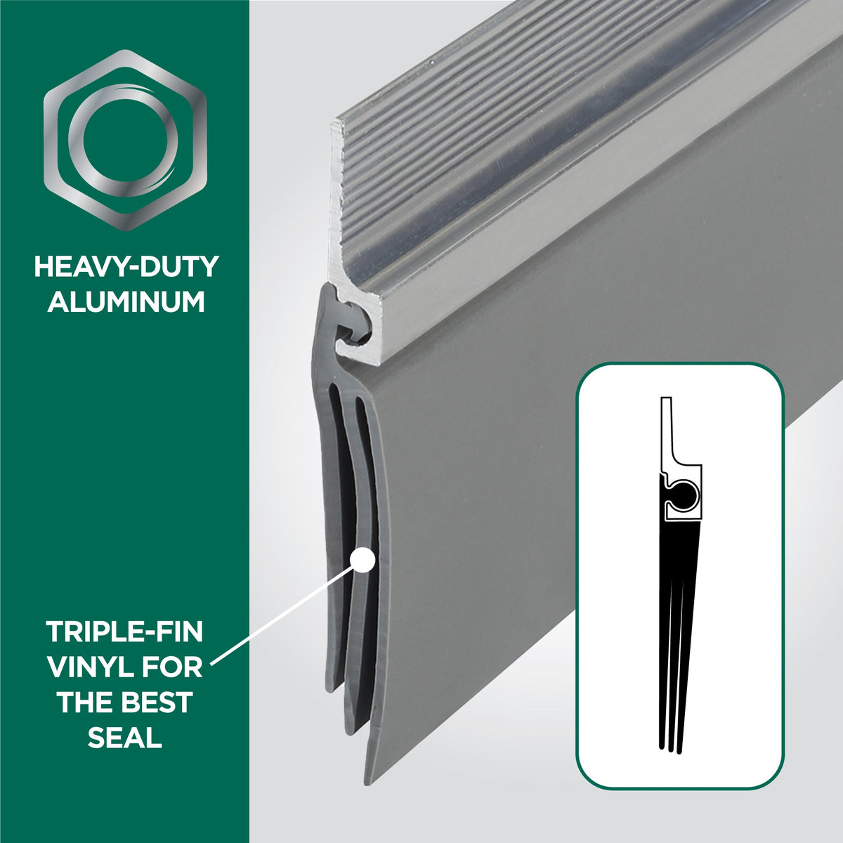 Aluminum and Vinyl CINCH® Self-adhesive Door Sweep