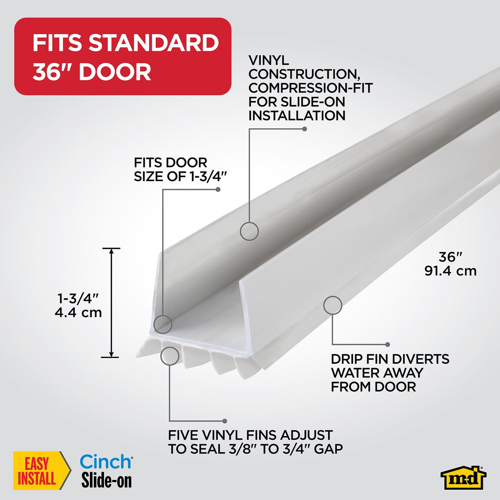 Vinyl CINCH® U-Shape Slide-On Under Door Seal
