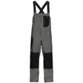 Simms Vapor Elite Bibs - Men's gray fishing bib pants with black reinforced knee and pocket panels, adjustable black shoulder straps, designed for durability and comfort in fishing activities.