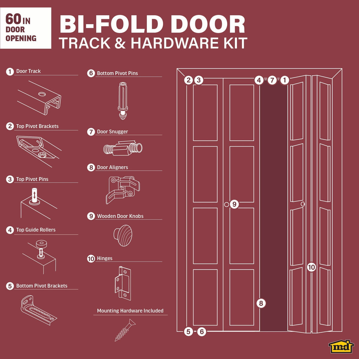 Track & Hardware Kit for Bi-fold Door