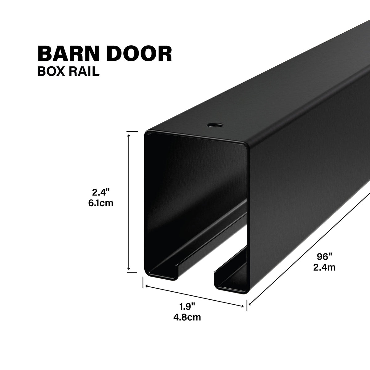 Heavy-Duty Box Rail for Exterior Barn Doors