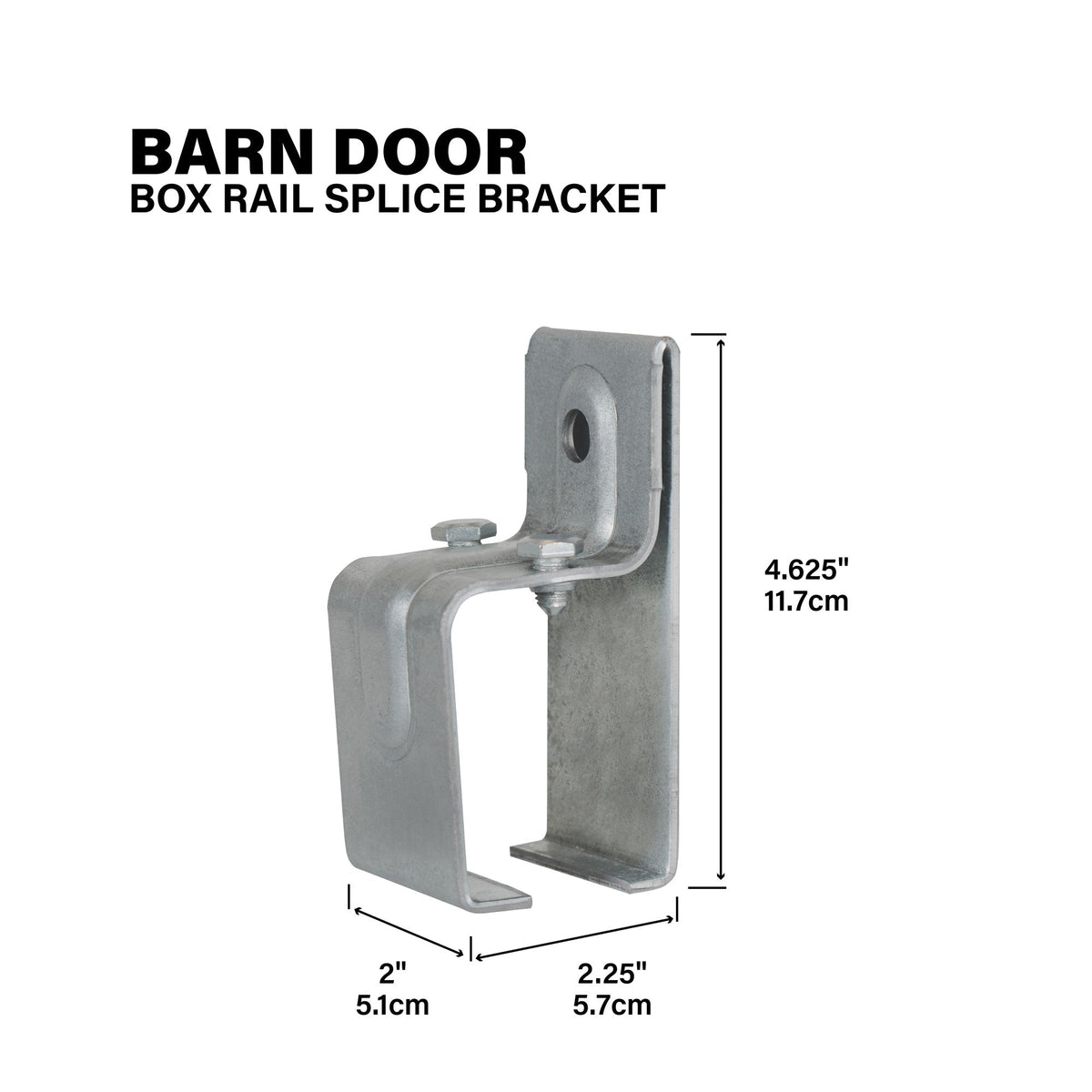 Heavy-Duty Box Splice Rail Bracket for Exterior Barn Doors