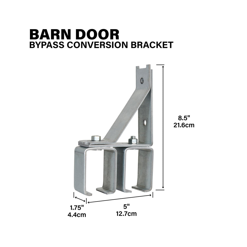 Heavy-Duty Bypass Conversion Bracket for Exterior Barn Doors