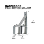Heavy-Duty Bypass Conversion Bracket for Exterior Barn Doors
