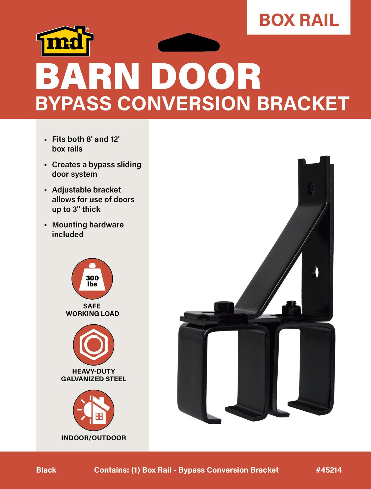 Heavy-Duty Bypass Conversion Bracket for Exterior Barn Doors