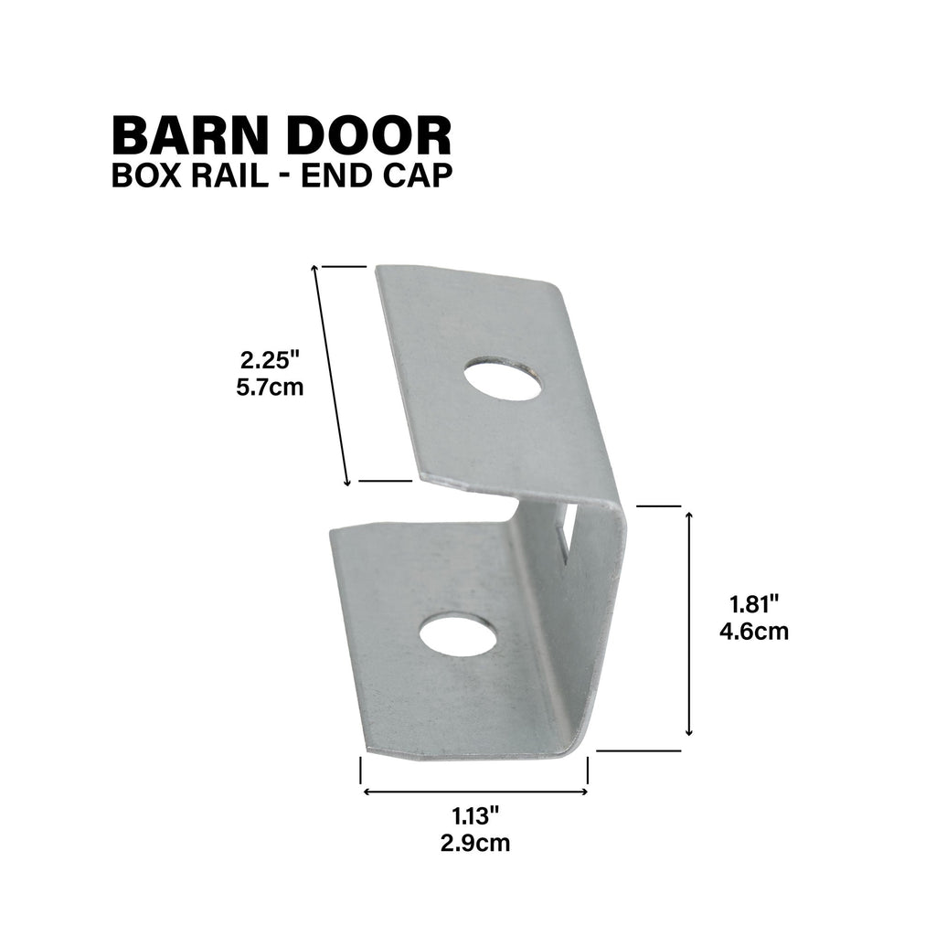 Box Rail End Cap for Exterior Barn Doors