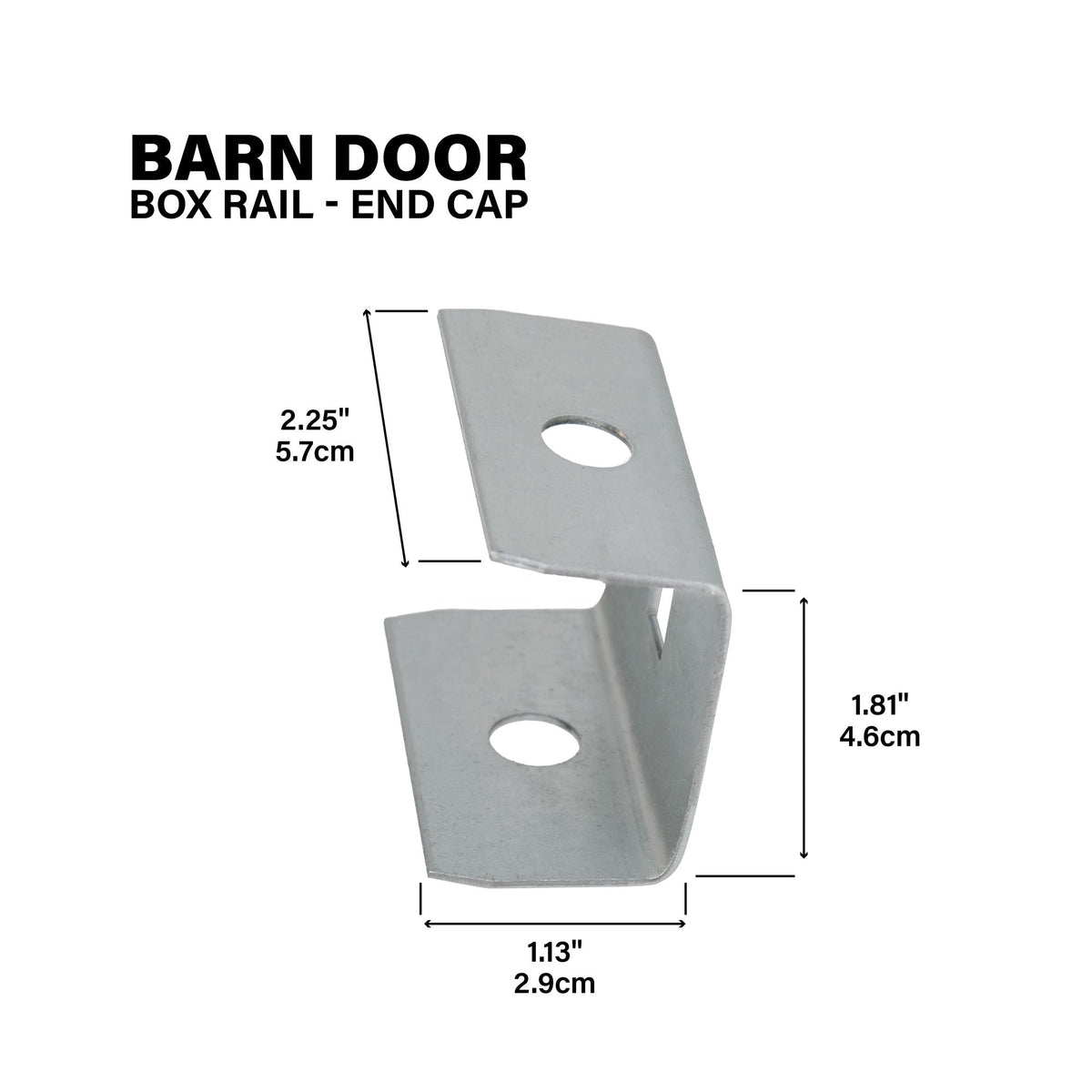 Box Rail End Cap for Exterior Barn Doors