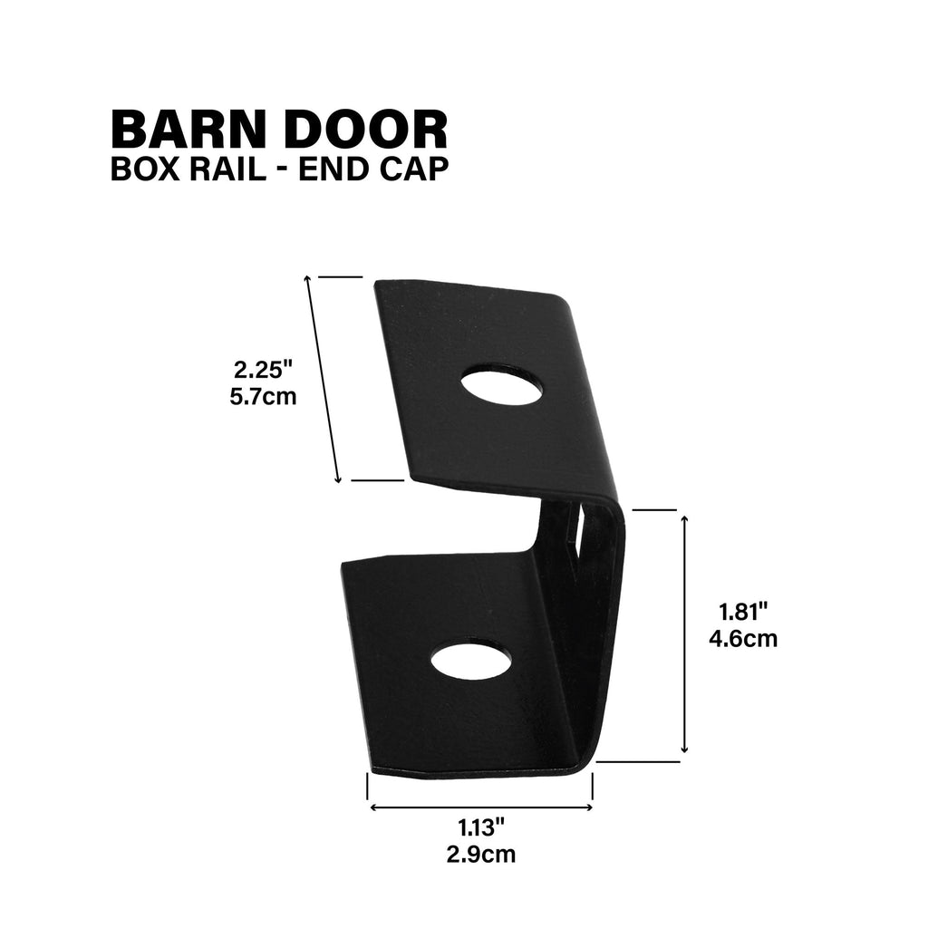 Box Rail End Cap for Exterior Barn Doors