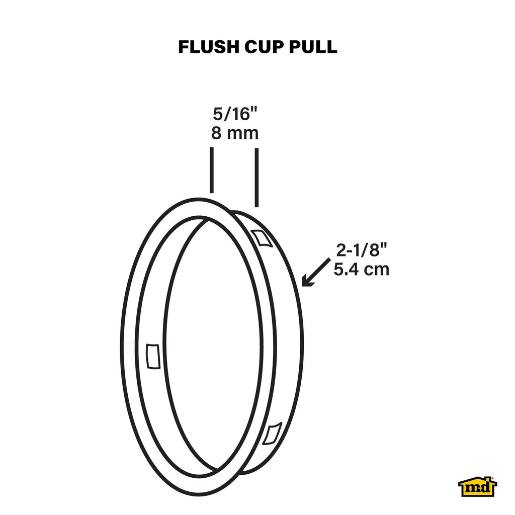 2 1/8" Flush Cup Pull for Sliding Door