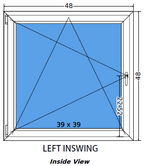 48"x48" Single Sash European uPVC Tilt and Turn Window