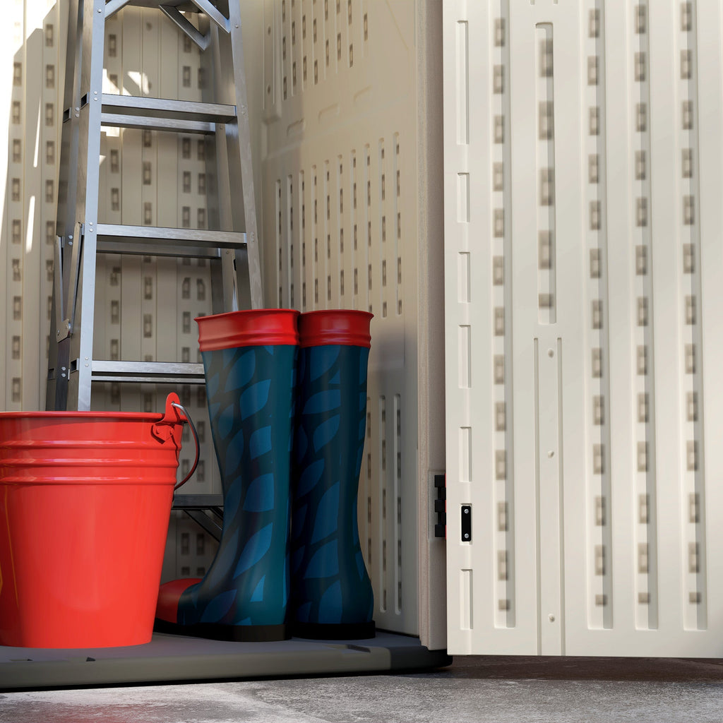 185 Gallon Waterproof Deck Box with Openable Top & Lockable Doors