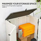 185 Gallon Waterproof Deck Box with Openable Top & Lockable Doors