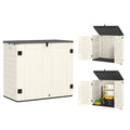 185 Gallon Waterproof Deck Box with Openable Top & Lockable Doors